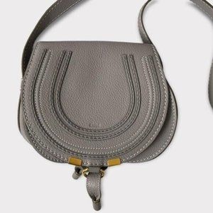 CHLOÉ Mini Marcie Cashmere Grey Saddle Bag